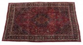 HAND-TIED PERSIAN MASHAD RUG,