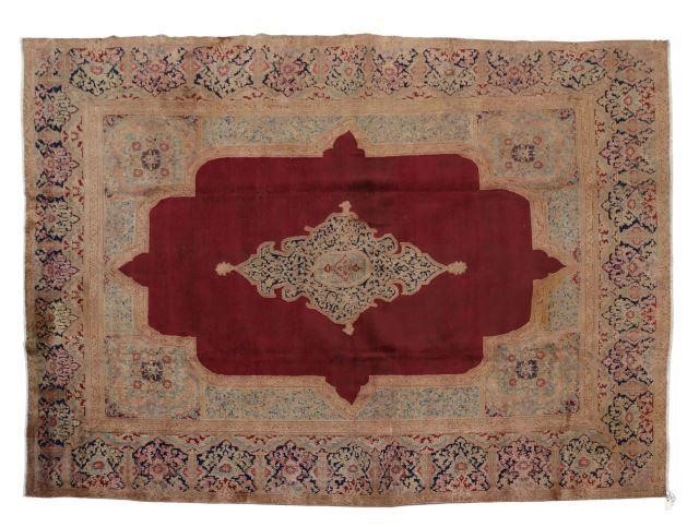 HAND-TIED PERSIAN MASHAD RUG,