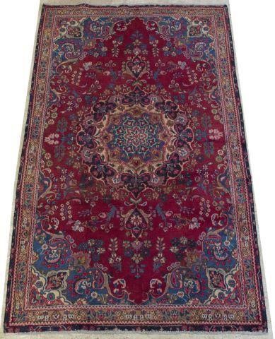 HAND-TIED PERSIAN MASHAD RUG,