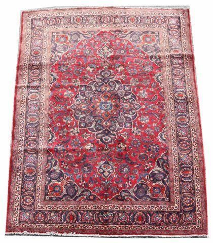 HAND-TIED PERSIAN MASHAD RUG,