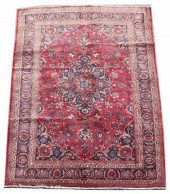 HAND-TIED PERSIAN MASHAD RUG,