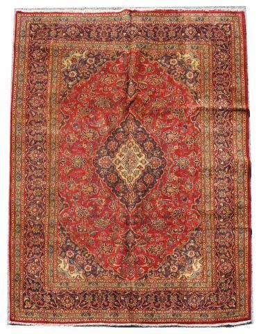 HAND-TIED PERSIAN MASHAD RUG,