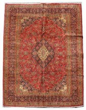 HAND-TIED PERSIAN MASHAD RUG,