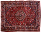 HAND-TIED PERSIAN MASHAD RUG,