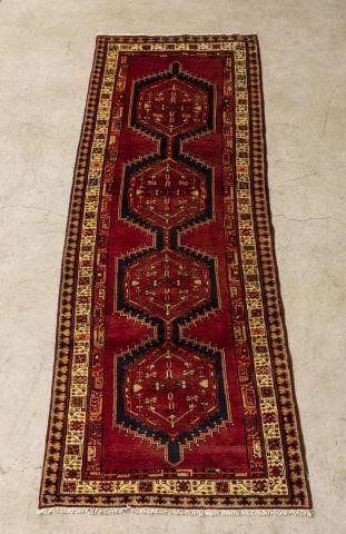HAND-TIED PERSIAN MESHKIN RUNNER,