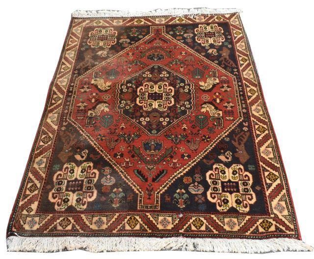 HAND-TIED PERSIAN QASHQAI RUG, 4'9"