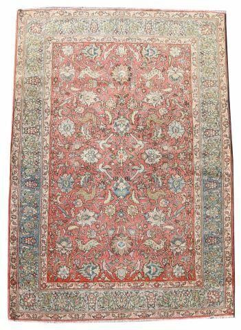 HAND-TIED PERSIAN QUM RUG, 6'8" X