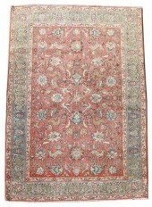 HAND-TIED PERSIAN QUM RUG, 6'8