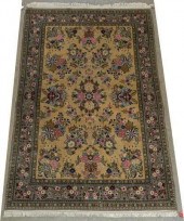 HAND-TIED PERSIAN QUM WOOL RUG