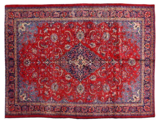 HAND-TIED PERSIAN SAROUK RUG, 10'1"