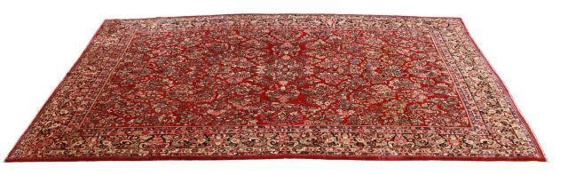 HAND-TIED PERSIAN SAROUK RUG,