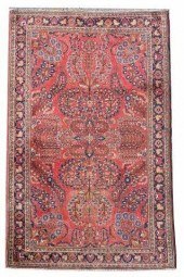 HAND-TIED PERSIAN SAROUK RUG,