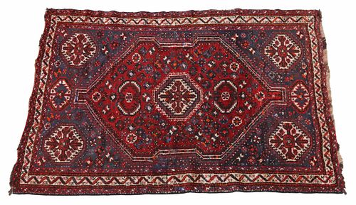HAND-TIED PERSIAN SHIRAZ RUG,