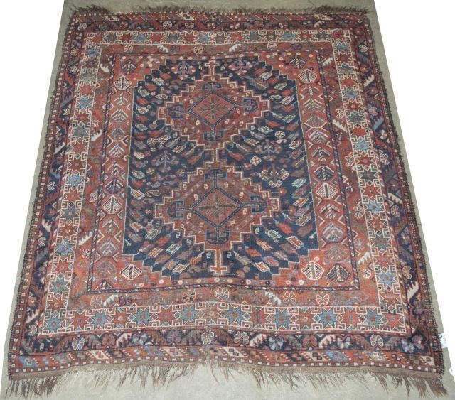 HAND-TIED PERSIAN SHIRAZ RUG,
