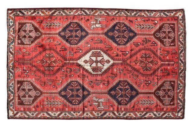 HAND-TIED PERSIAN SHIRAZ RUG,