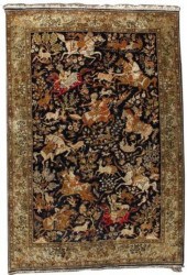 HAND-TIED PERSIAN SILK RUG, 7'