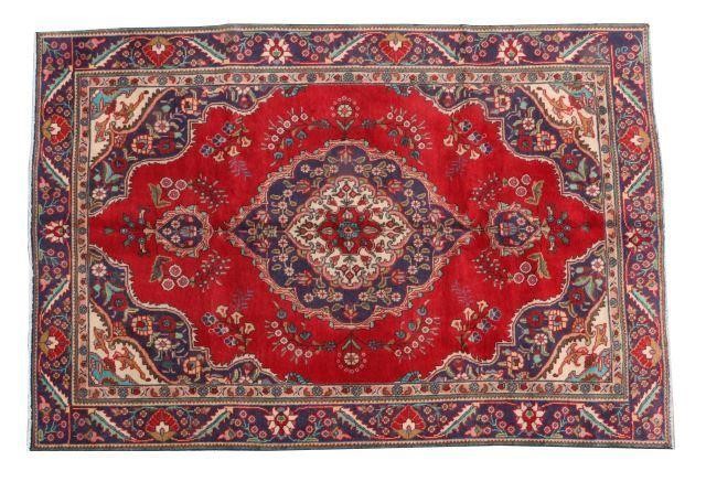 HAND-TIED PERSIAN TABRIZ RUG,