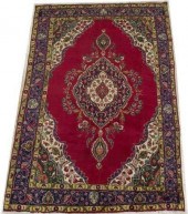 HAND-TIED PERSIAN TABRIZ RUG,