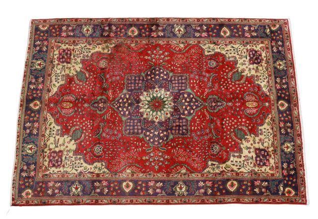 HAND-TIED PERSIAN TABRIZ RUG,
