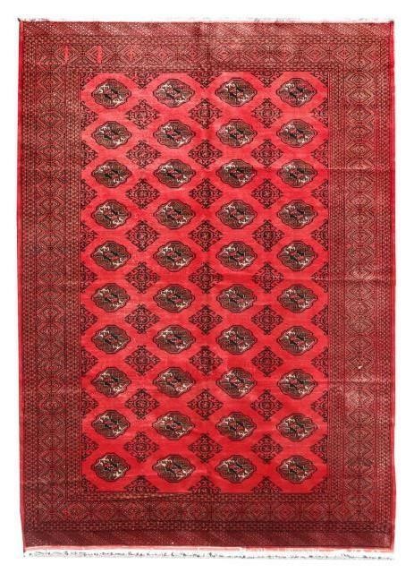 HAND-TIED PERSIAN TURKOMAN RUG,