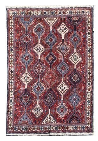 HAND-TIED PERSIAN YALAMEH RUG,