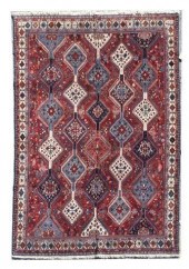 HAND-TIED PERSIAN YALAMEH RUG,