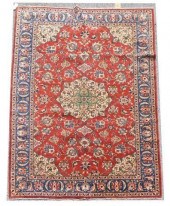 HAND-TIED PERSIAN YAZD RUG, 10
