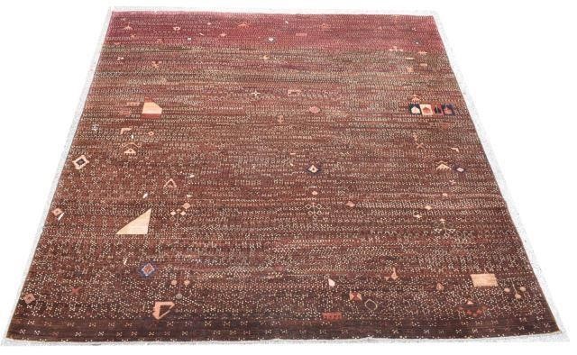 HAND-TIED POLYCHROME GEOMETRIC RUG,