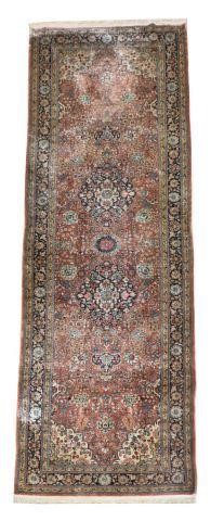 HAND-TIED QUM DESIGN SILK RUNNER,
