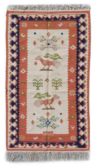 HAND-TIED ROMANIAN KILIM RUG, 4'10"