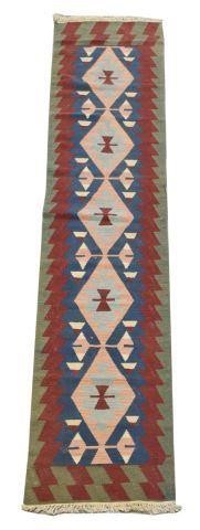 HAND-TIED TURKISH KILIM WOOL RUNNER