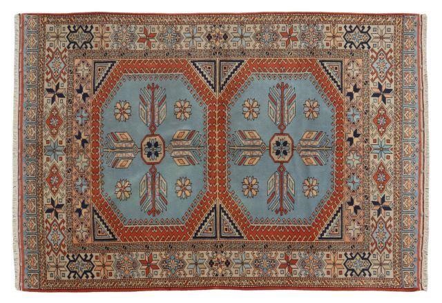 HAND-TIED TURKISH MEDALLION RUG,