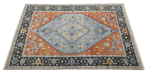 HAND-TIED TURKISH OUSHAK RUG,