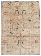 HAND-TIED TURKISH OUSHAK RUG,