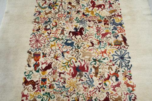 HAND TIED TURKISH PICTORIAL RUG: