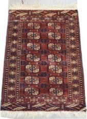 HAND-TIED TURKOMAN WOOL RUG, 3