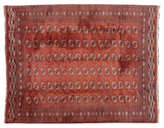 HAND-TIED TURKOMAN WOOL TRIBAL RUG,