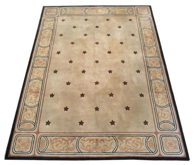 HAND-TUFTED BEIGE STAR RUG,