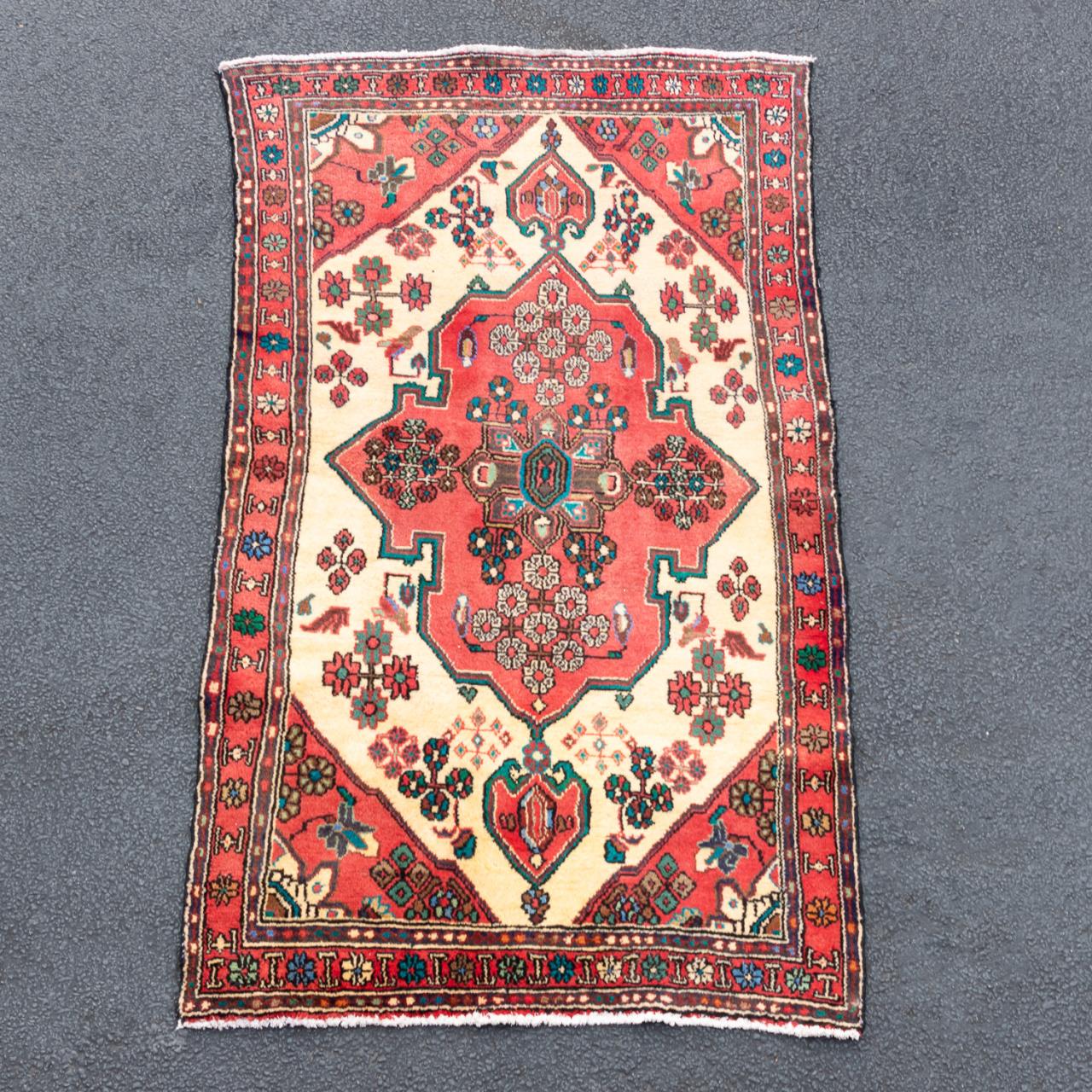 HAND WOVEN HAMADAN RUG, 4'X6'