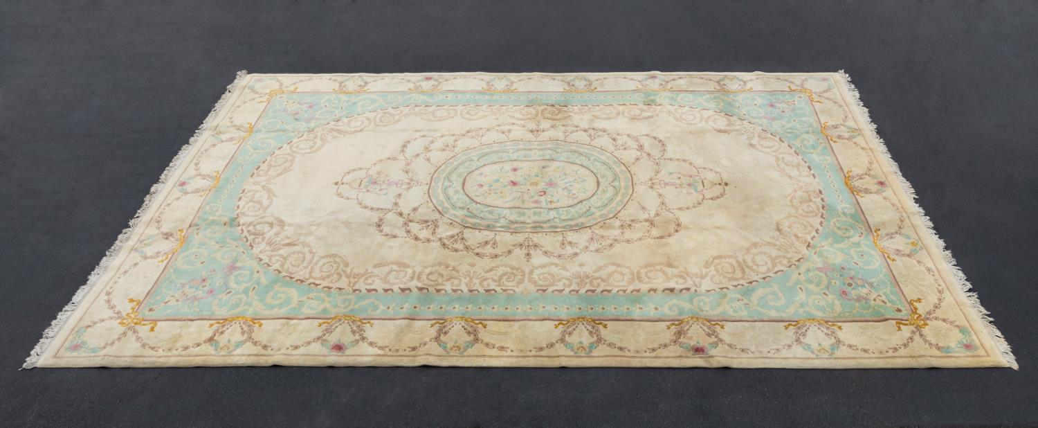 HAND WOVEN INDO SAVONNERE RUG,