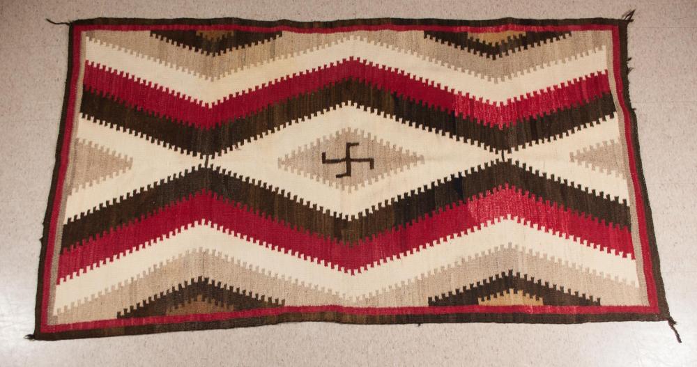 HAND WOVEN NAVAJO RUG, C. 1920'S,