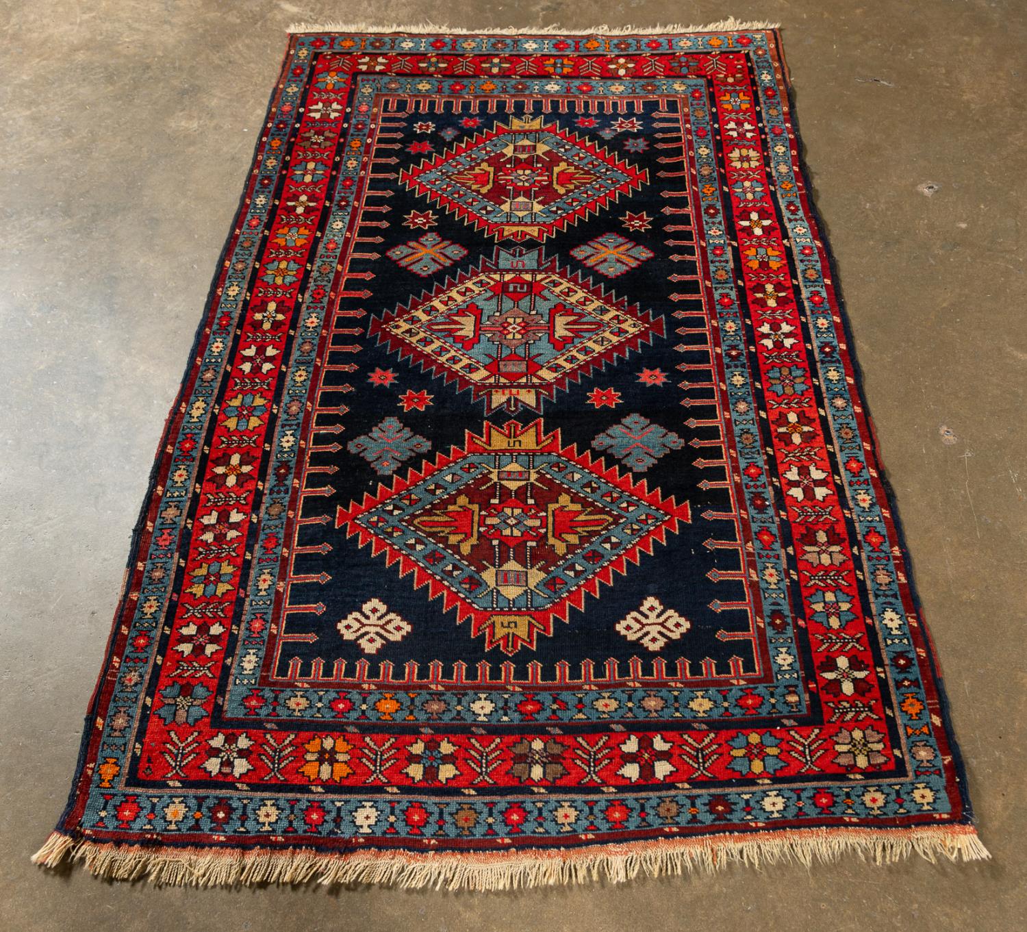 HAND WOVEN SMALL SHIRVAN RUG,