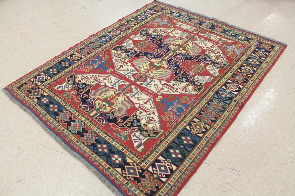 HAND WOVEN SOUMAK FLATWEAVE AREA