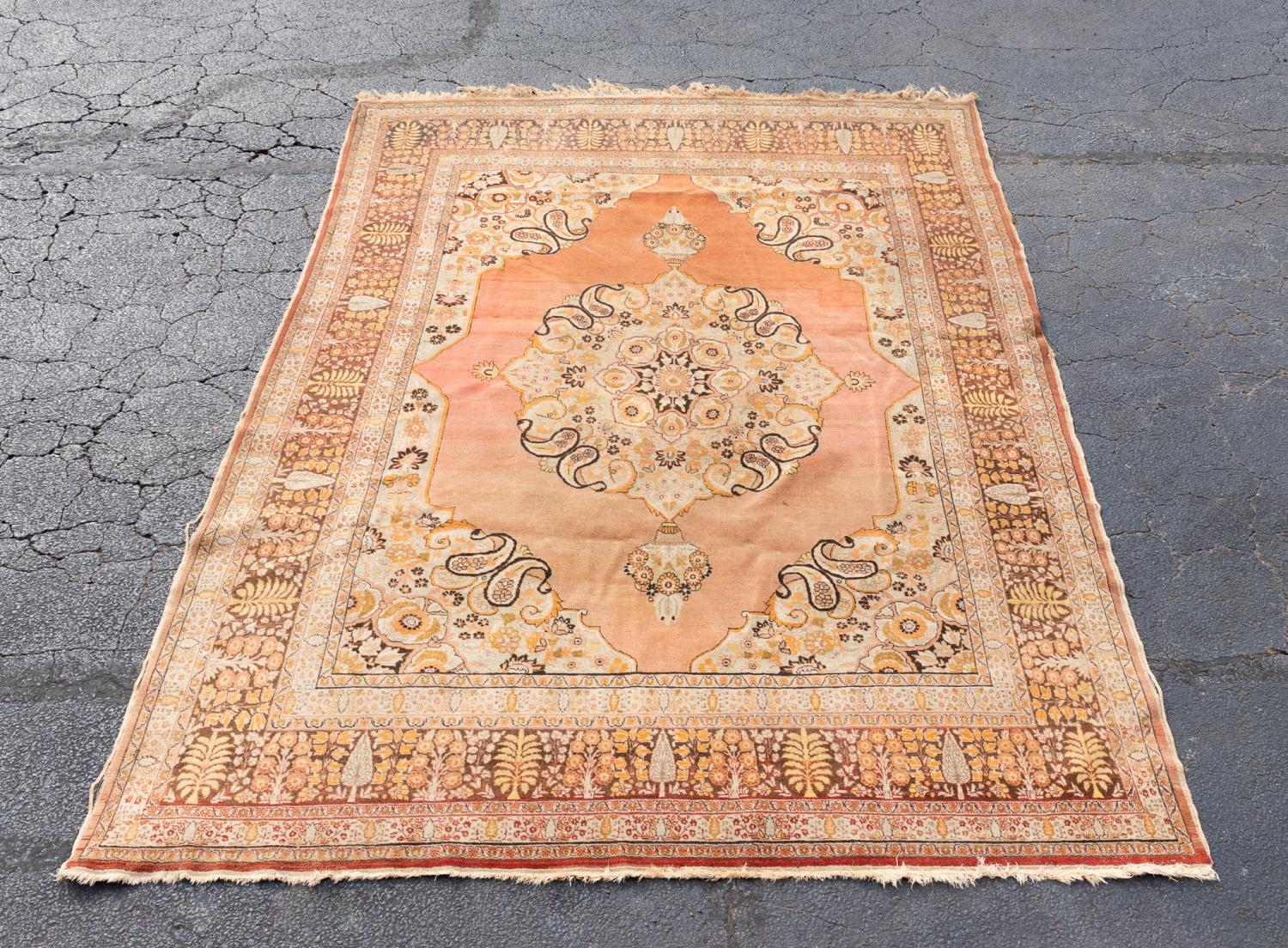 HAND WOVEN TABRIZ RUG, APPROX. 6'11