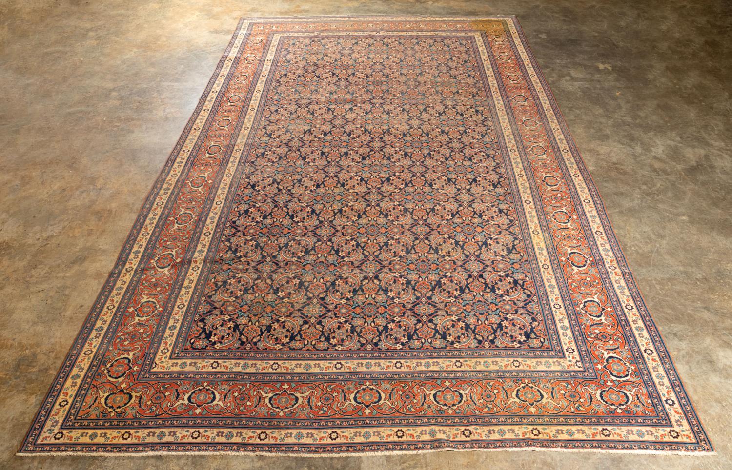 HAND-WOVEN TABRIZ RUG Persian.
