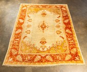 HAND WOVEN TURKISH OUSHAK RUG,