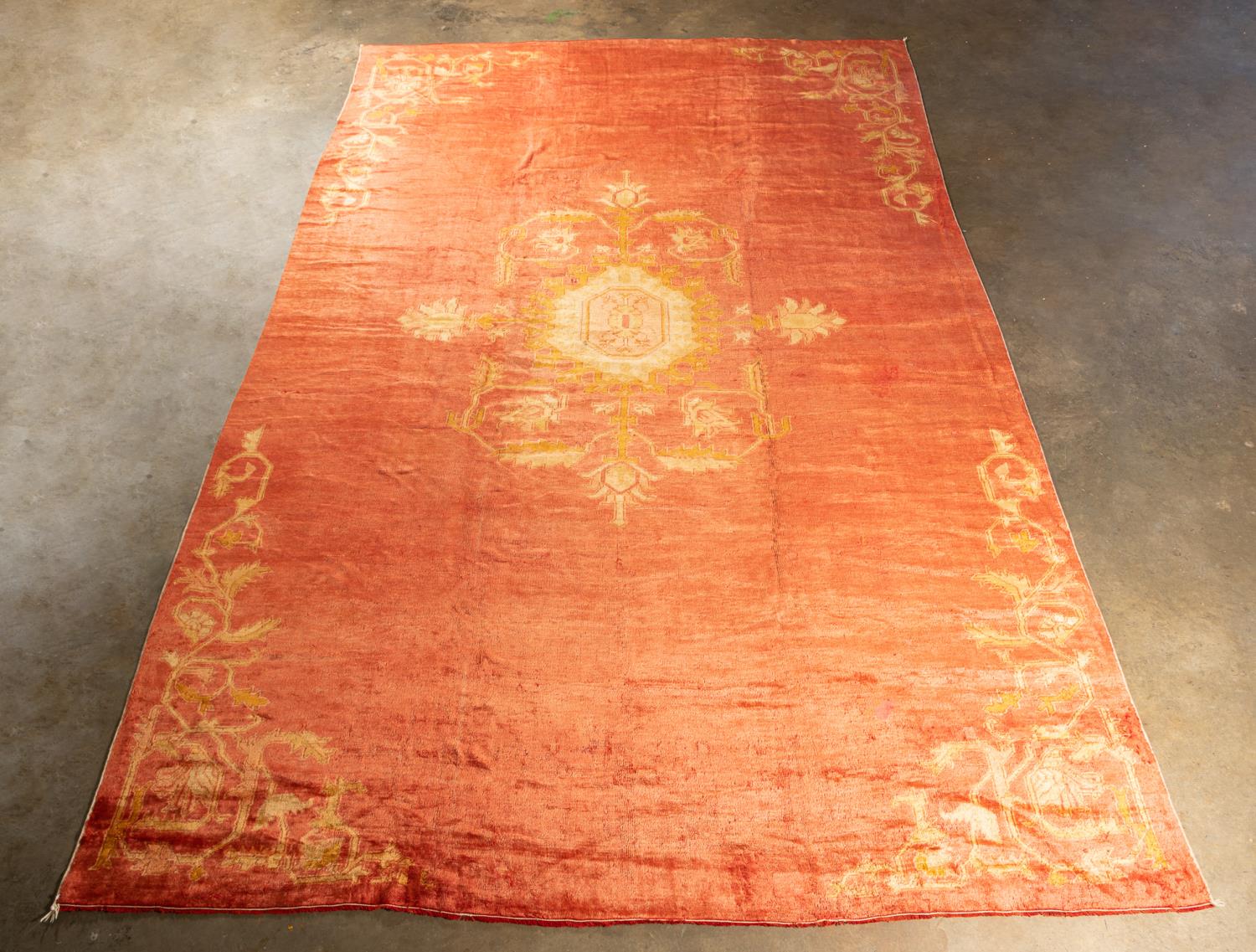 HAND WOVEN TURKISH OUSHAK RUG,