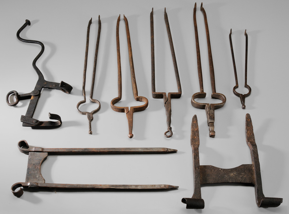 Hand-Wrought Fire Tongs, Kettle