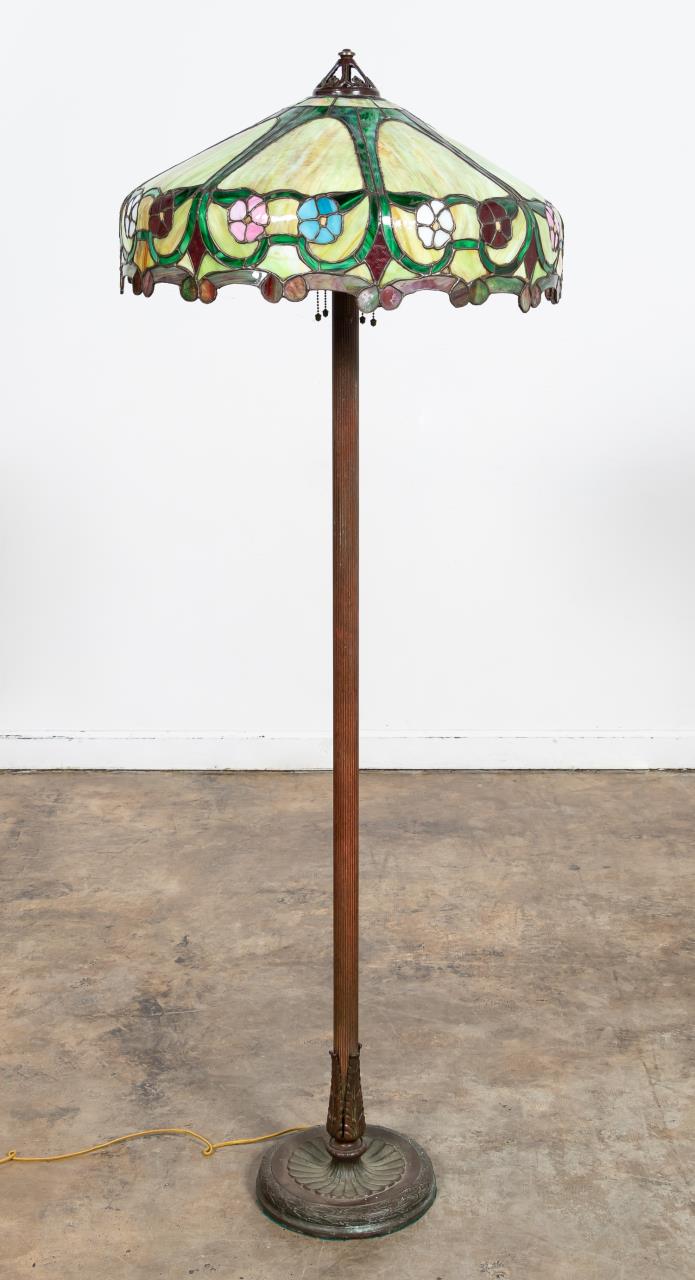 HANDEL BRONZE ACANTHUS FLOOR LAMP