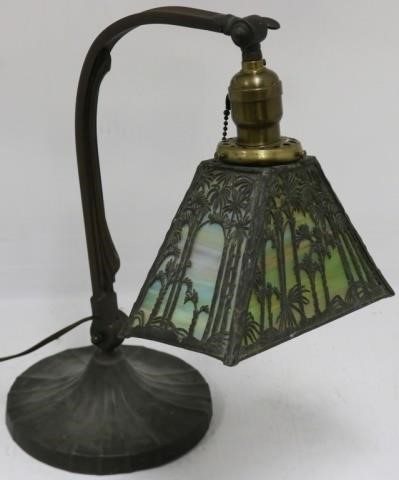 HANDEL DESK LAMP, SUNSET PALMS SLAG